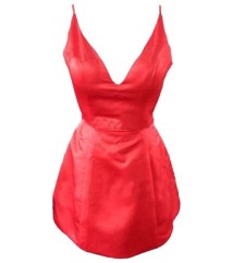 short-red-taffeta-low-cut-prom-party-dresses